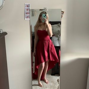 Macy’s size xs red high/low prom dress